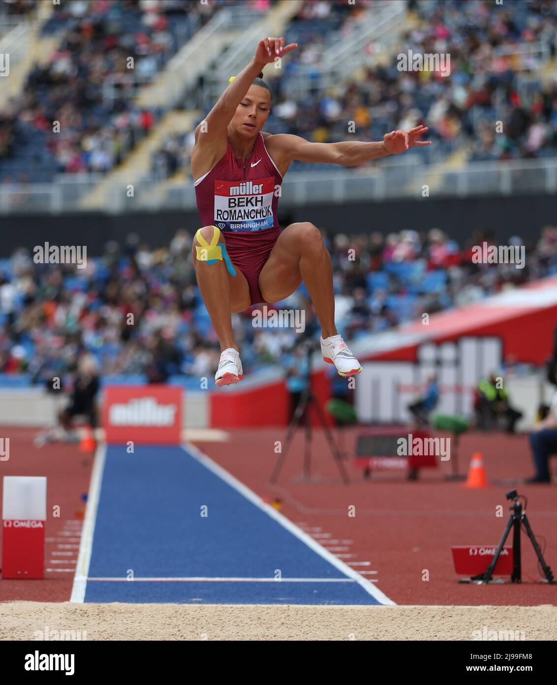 Birmingham, UK. 21st May 2021. 21st May 2022 ; Alexander Stadium, Birmingham, Midlands, England; M&#xfc;ller Birmingham Diamond League Athletics: Maryna Bekh-Roanchuk UKR finished second in the Womens Long Jump with a distance of 6.66m Credit: Action Plus Sports Images/Alamy Live News Stock Photo