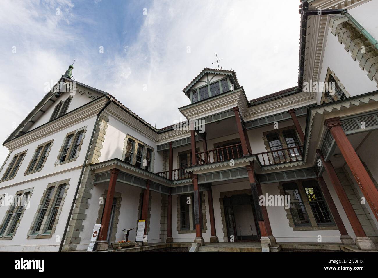 The Old capitol building of the Niigata Prefectural Assembly was built in 1883, and it is adjacent to Hakusan Park in Niigata City. It features a West Stock Photo