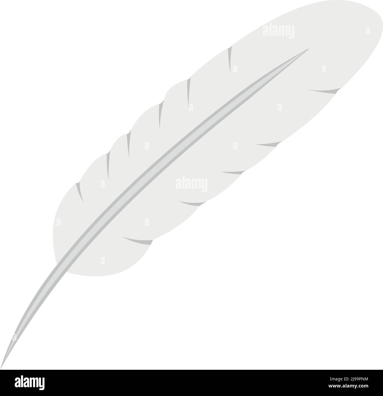 Vector illustration of a white colored bird feather Stock Vector Image ...
