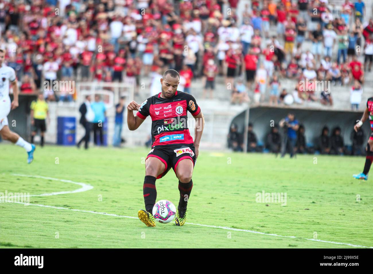 Campina Grande, Brazil. 15th Mar, 2020. Marcelinho Paraíba gives an  interview during a game between Perilima and Centro Sportivo Paraibano  (CSP), held this Sunday afternoon (15th) at the Ernani Sátyro stadium in