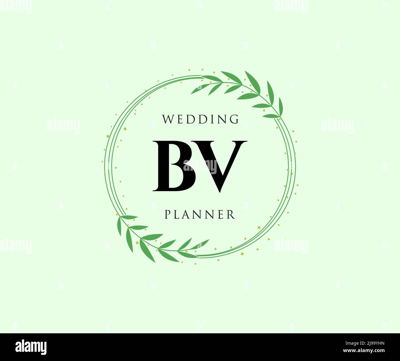 BV Initials letter Wedding monogram logos collection, hand drawn modern ...
