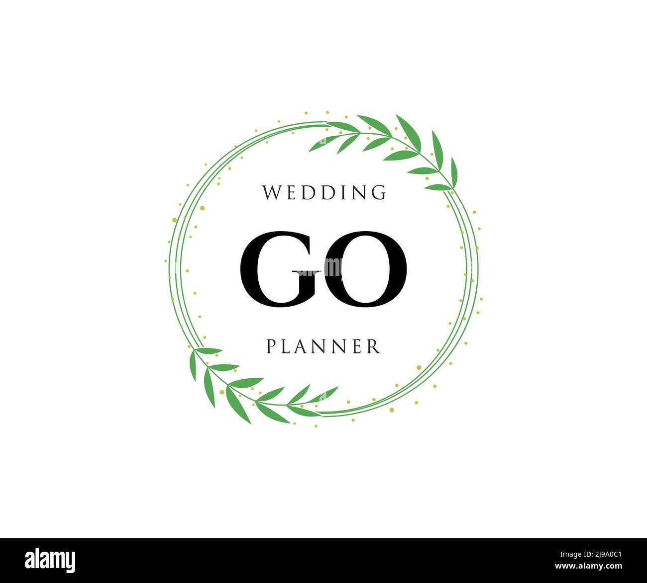 GO Initials letter Wedding monogram logos collection, hand drawn modern