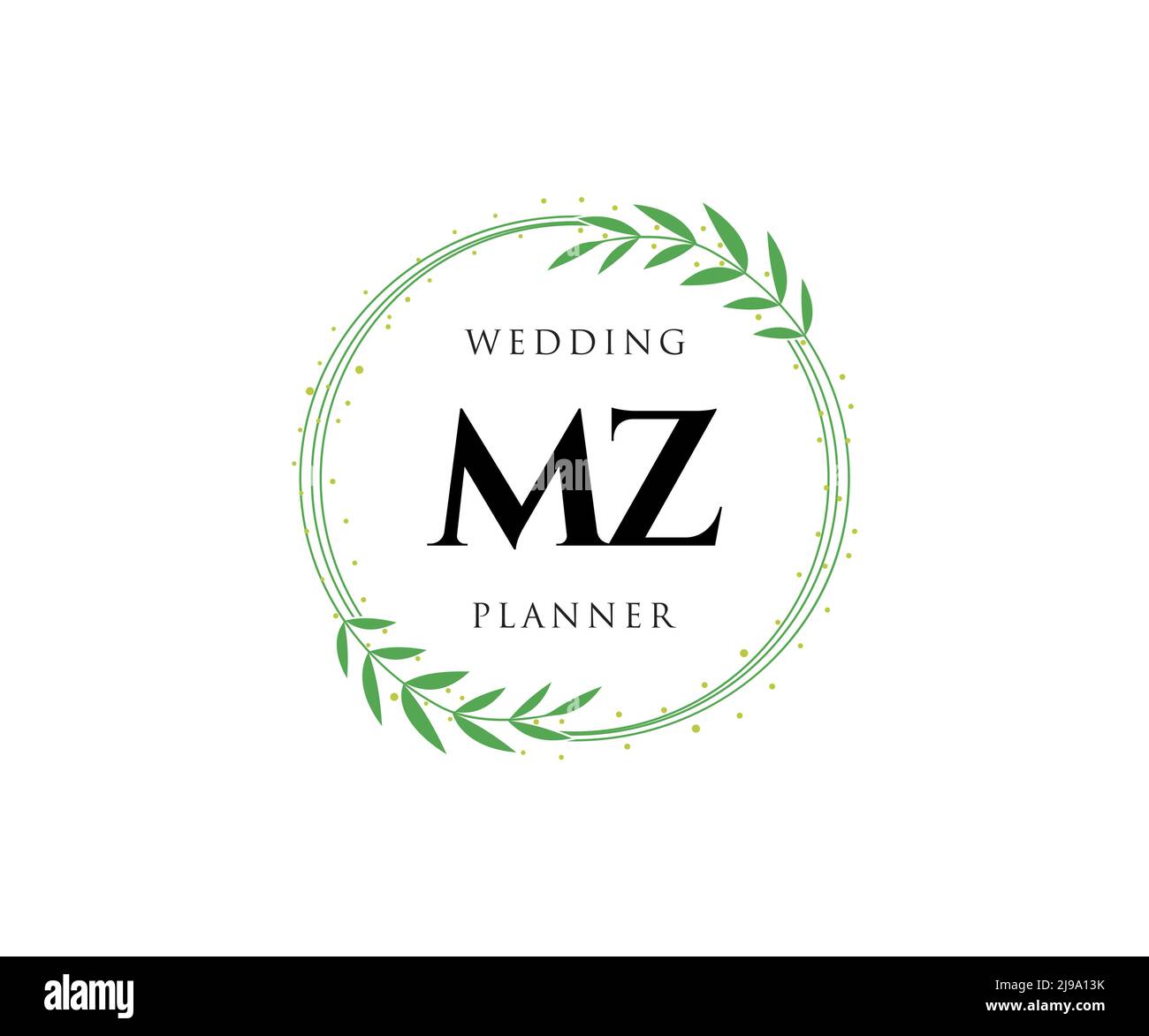 MZ Initials letter Wedding monogram logos collection, hand drawn modern ...