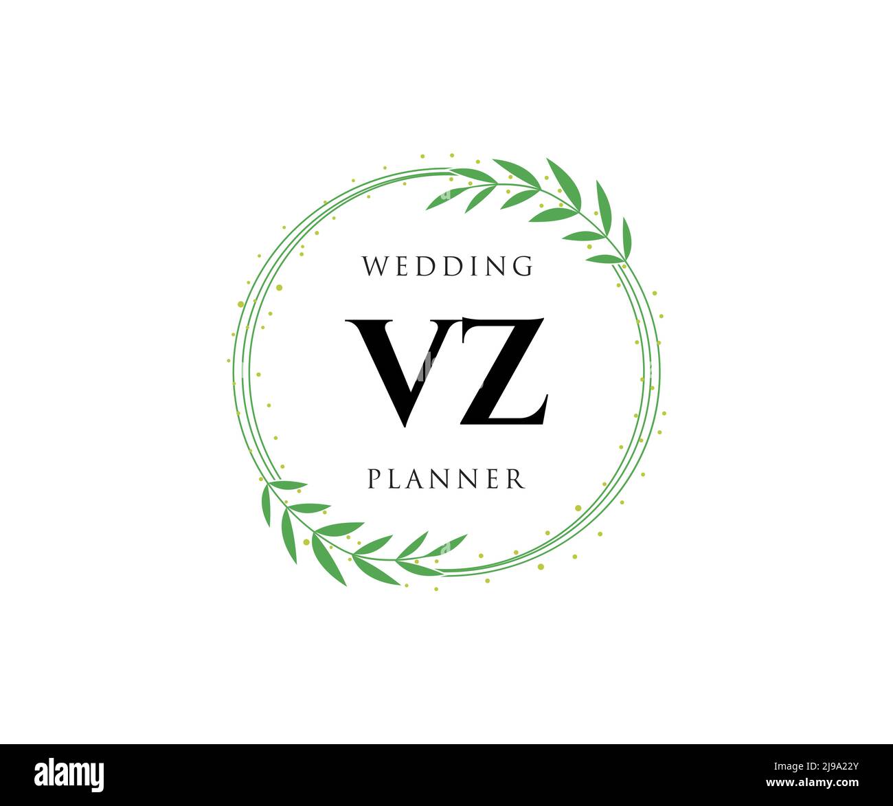 VZ Initials letter Wedding monogram logos collection, hand drawn modern ...