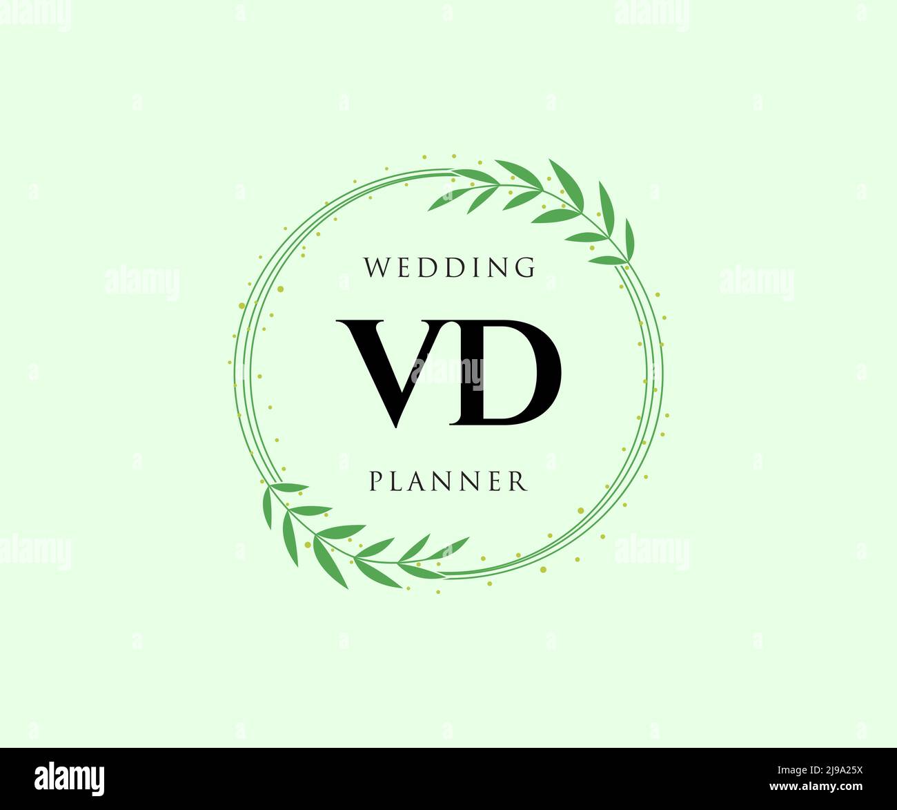 VD Initials letter Wedding monogram logos collection, hand drawn modern ...