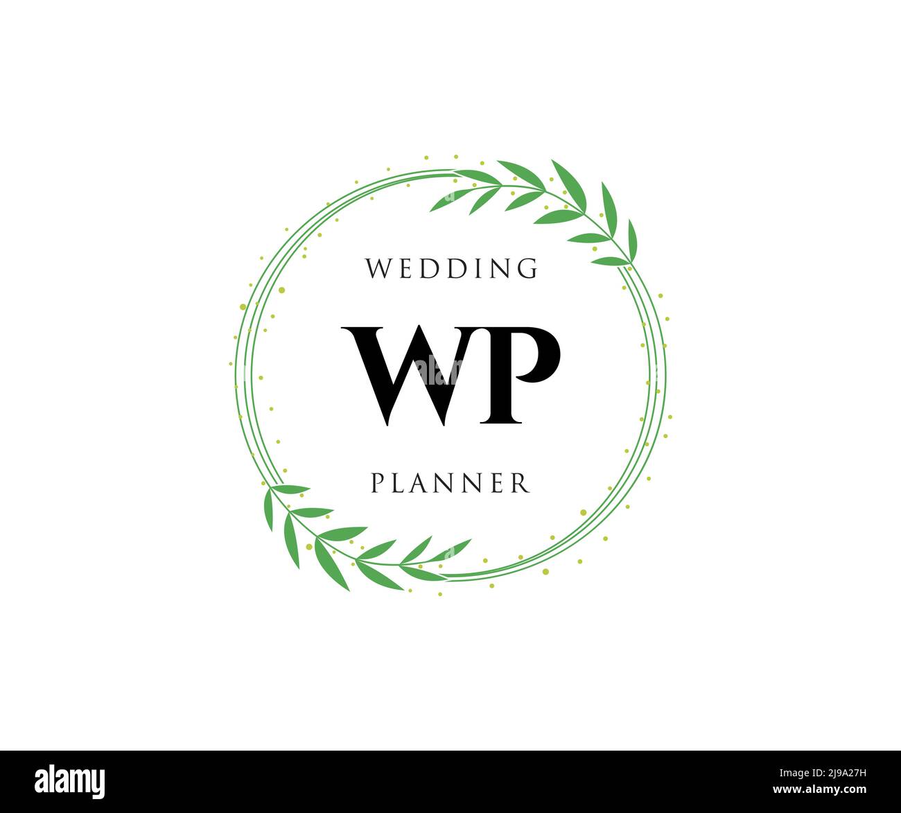 WP Initials letter Wedding monogram logos collection, hand drawn modern ...