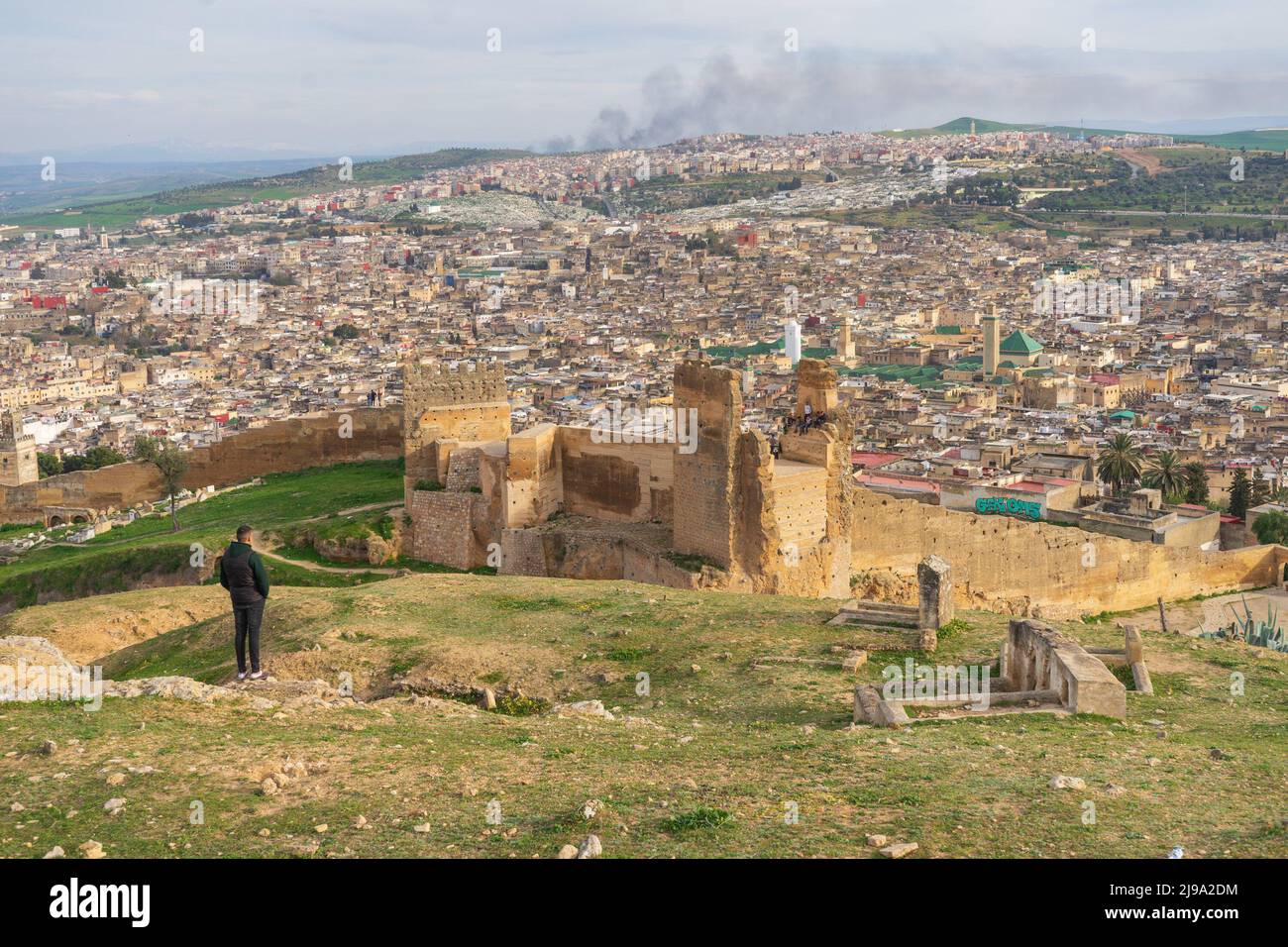 The city walls around Fez, Morocco Stock Photo