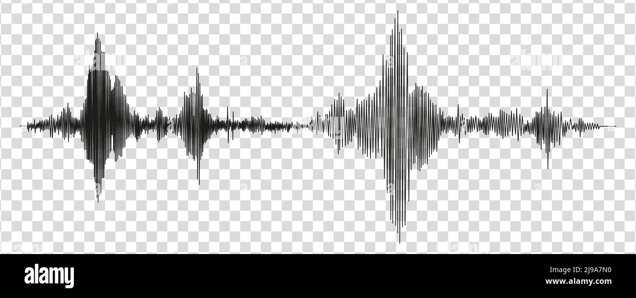 Seismograph measurement or lie detector graph. Seismic measurements with data record. Vector illustration isolated in transparent background Stock Vector