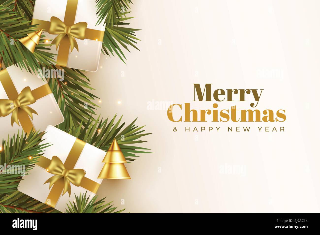 christmas wallpaper with gift boxes and leaves Stock Vector Image & Art