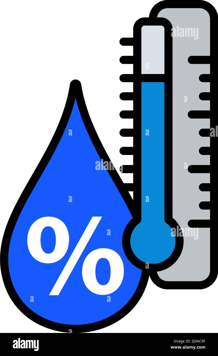Humidity Icon. Editable Bold Outline With Color Fill Design. Vector Illustration. Stock Vector
