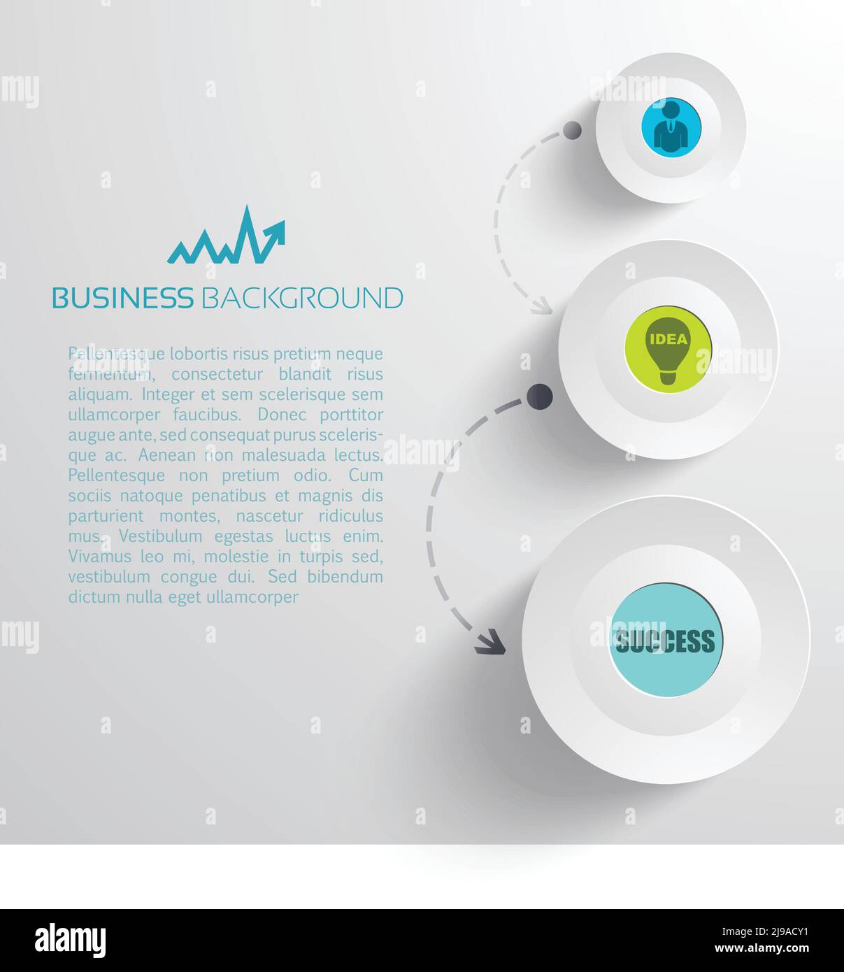 Minimalistic business concept with text round buttons icons success ...