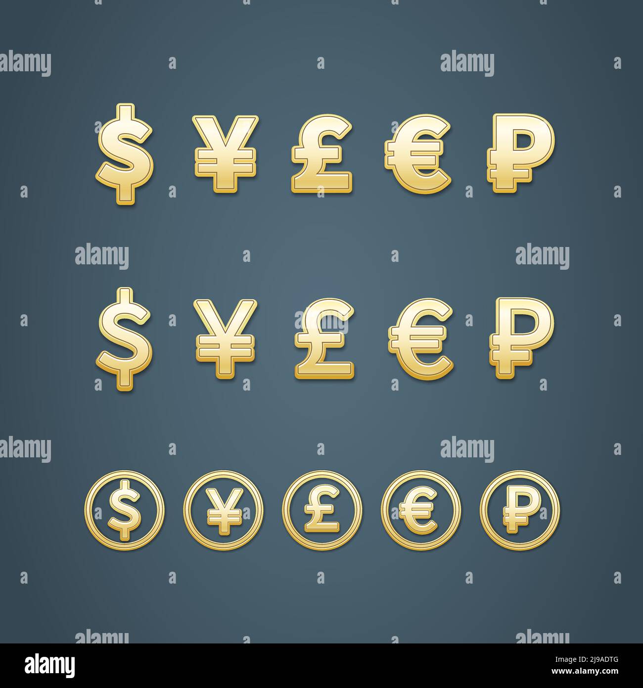 Dollar Euro Pound Yen and Rouble signs vector Illustration Stock Vector ...