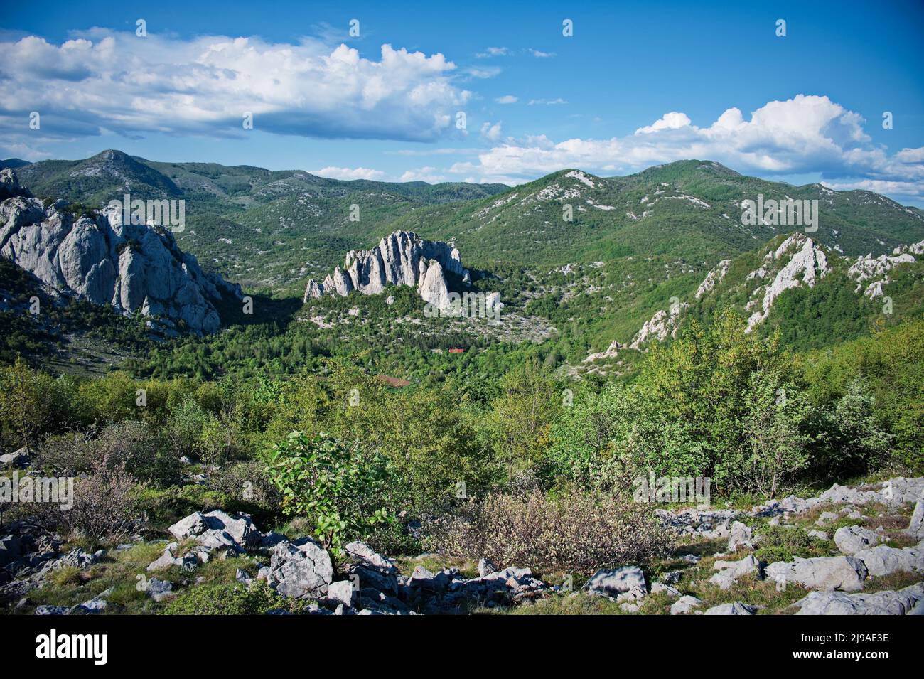 Scenic view of rocks in Velebit mountain, Croatia Stock Photo