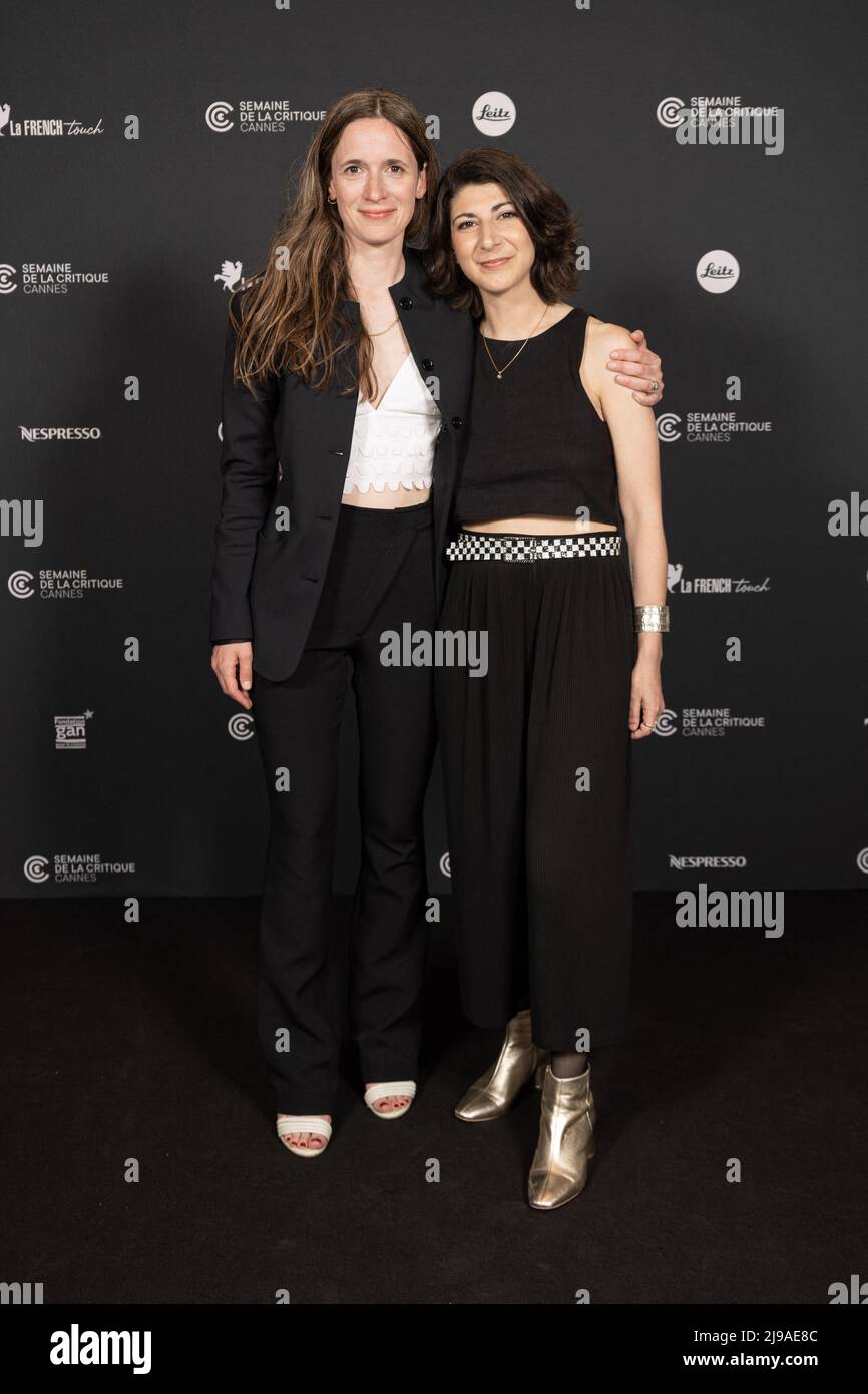 Celine Devaux, Ava Cahen poses at the photocall of the movie “All the world  loves Jeanne” during the 75th annual Cannes film festival at Palais des  Festivals on May 21, 2022 in