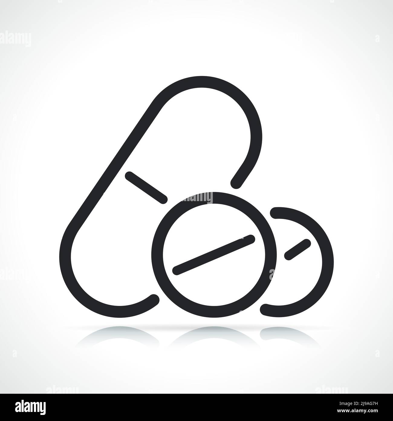 medical capsule thin line icon isolated illustration Stock Vector