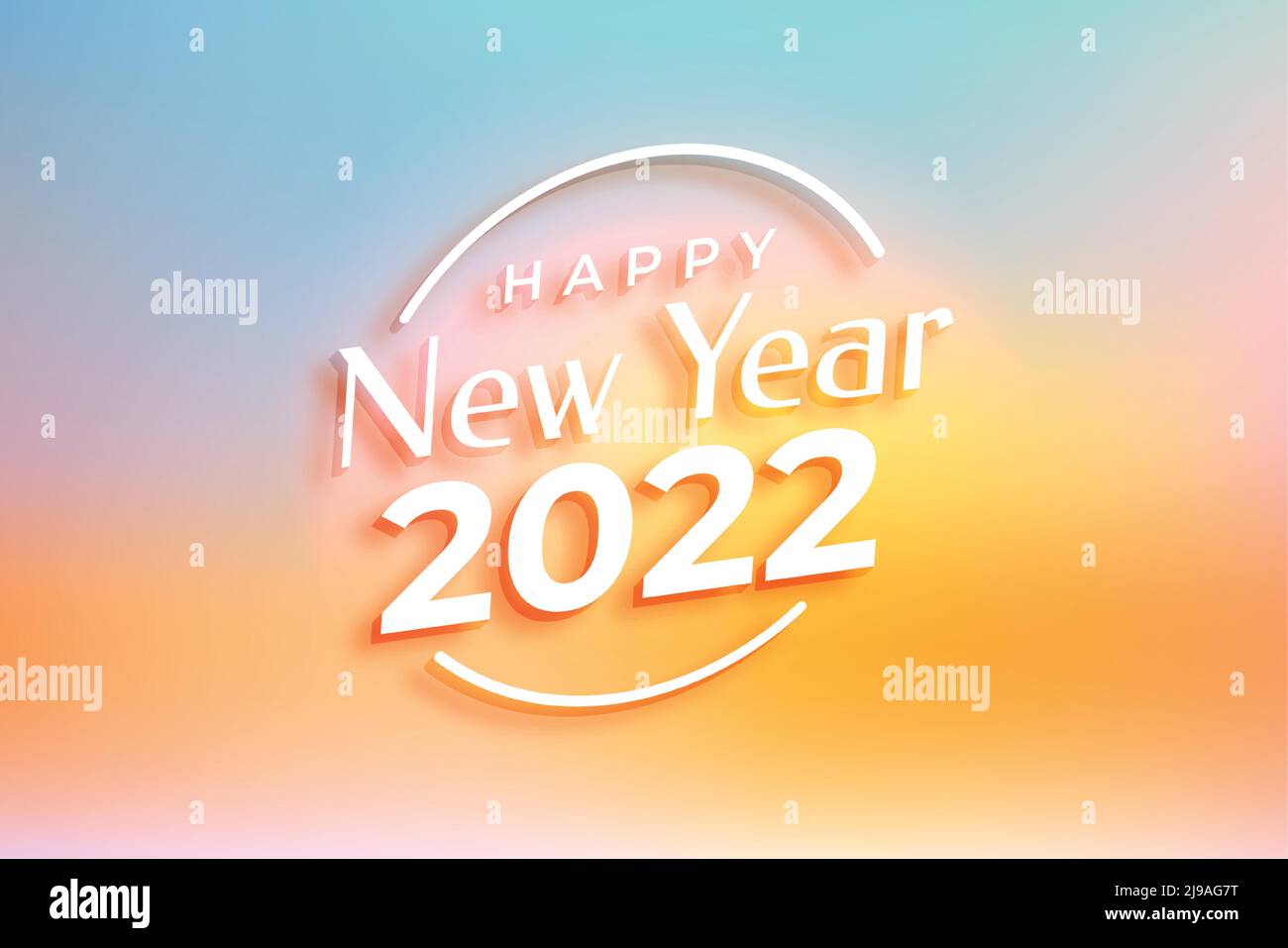 happy new year 2022 wishes card in elegant colorful style Stock Vector