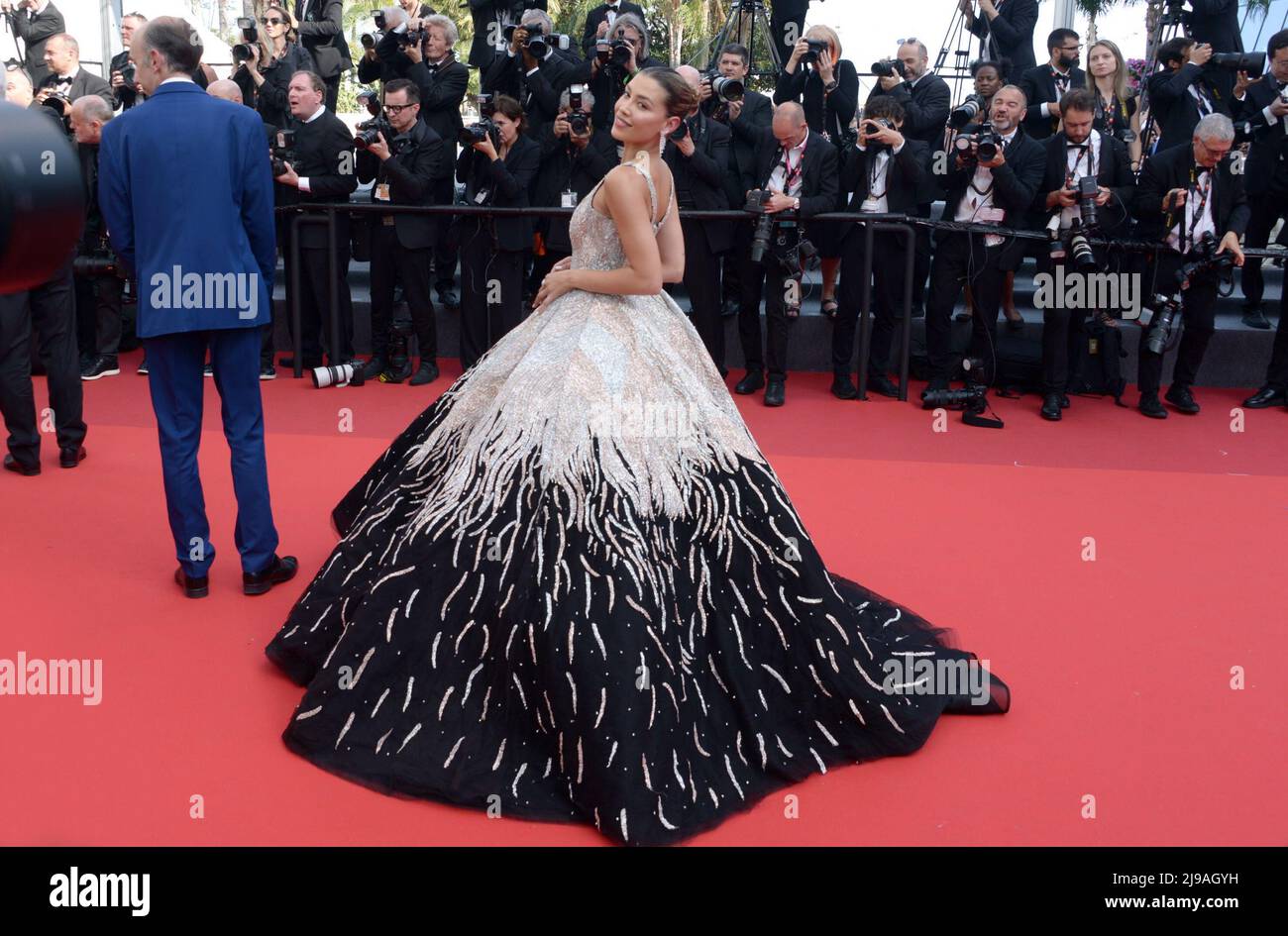 May 21, 2022, CANNES, France: CANNES, FRANCE - MAY 21: Michelle Salas attends the screening of ''Triangle Of Sadness'' during the 75th annual Cannes film festival at Palais des Festivals on May 21, 2022 in Cannes, France. (Credit Image: © Frederick Injimbert/ZUMA Press Wire) Stock Photo