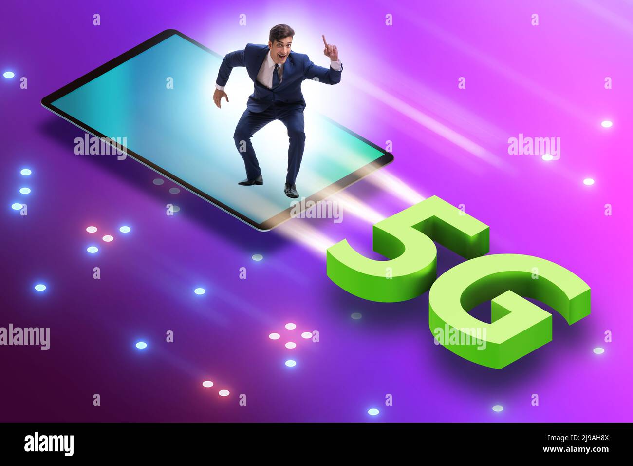 5G technology telecommuications concept - isometric Stock Photo - Alamy
