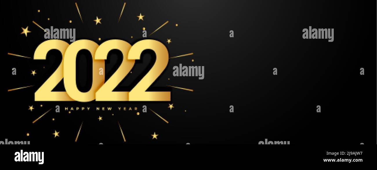 happy new year 2022 golden celebration banner Stock Vector Image & Art ...