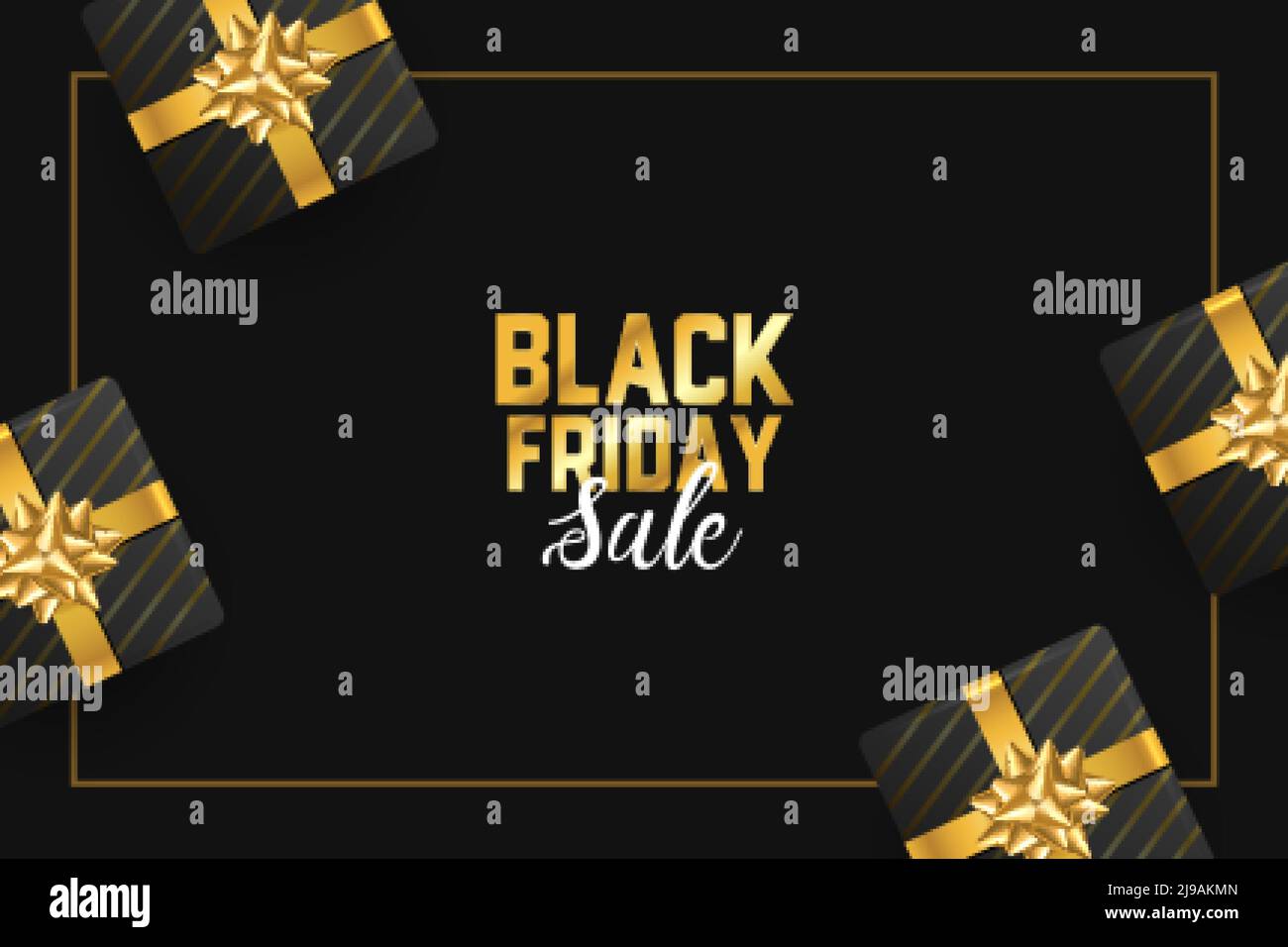 black friday sale and gifts golden background Stock Vector Image & Art