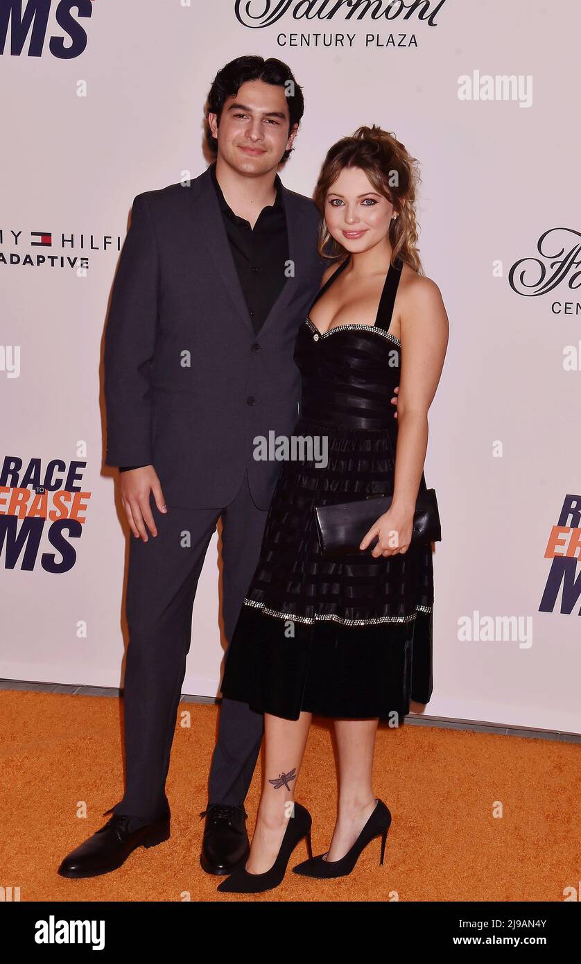 LOS ANGELES, CA - MAY 20: (L-R) Christian DeAnda and Samantha Hanratty attend the 29th Annual Race To Erase MS Gala at the Fairmont Century Plaza Hote Stock Photo