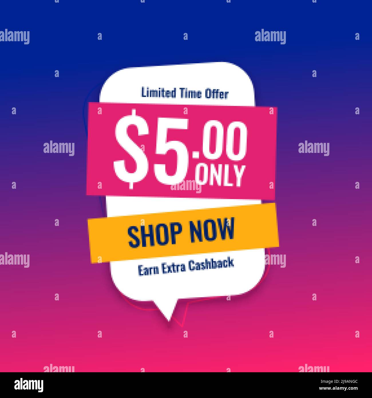 dollar five deals and sale shopping banner design Stock Vector Image
