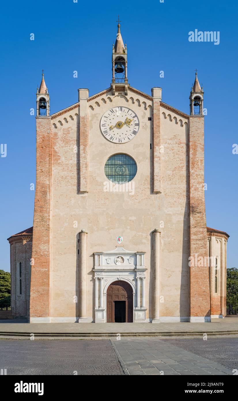 Italy, Montagnana, the facade of the cathedral of Santa Maria Assunta Stock Photo