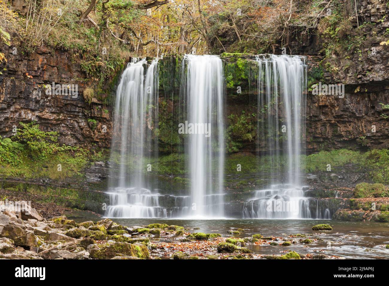 Sgwd yr Eira (Waterfall of the snow), River Hepste, Brecon Beacons National Park, South Wales, UK Stock Photo