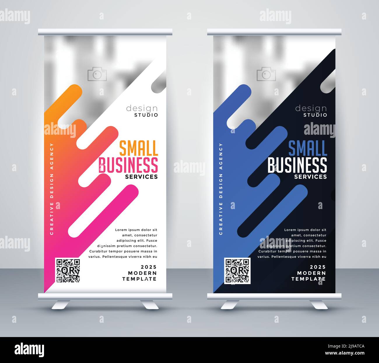 stylish-standee-design-for-your-business-presentation-stock-vector