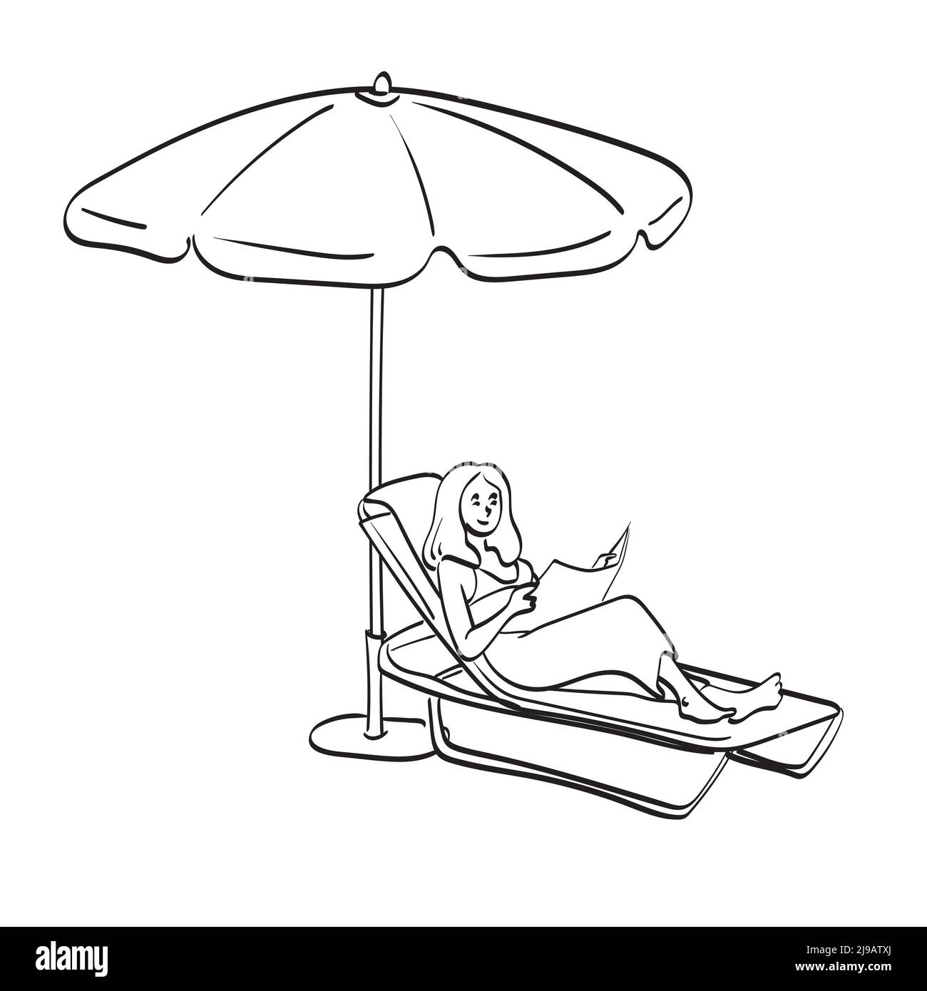 Bikini model beach lying Stock Vector Images Alamy