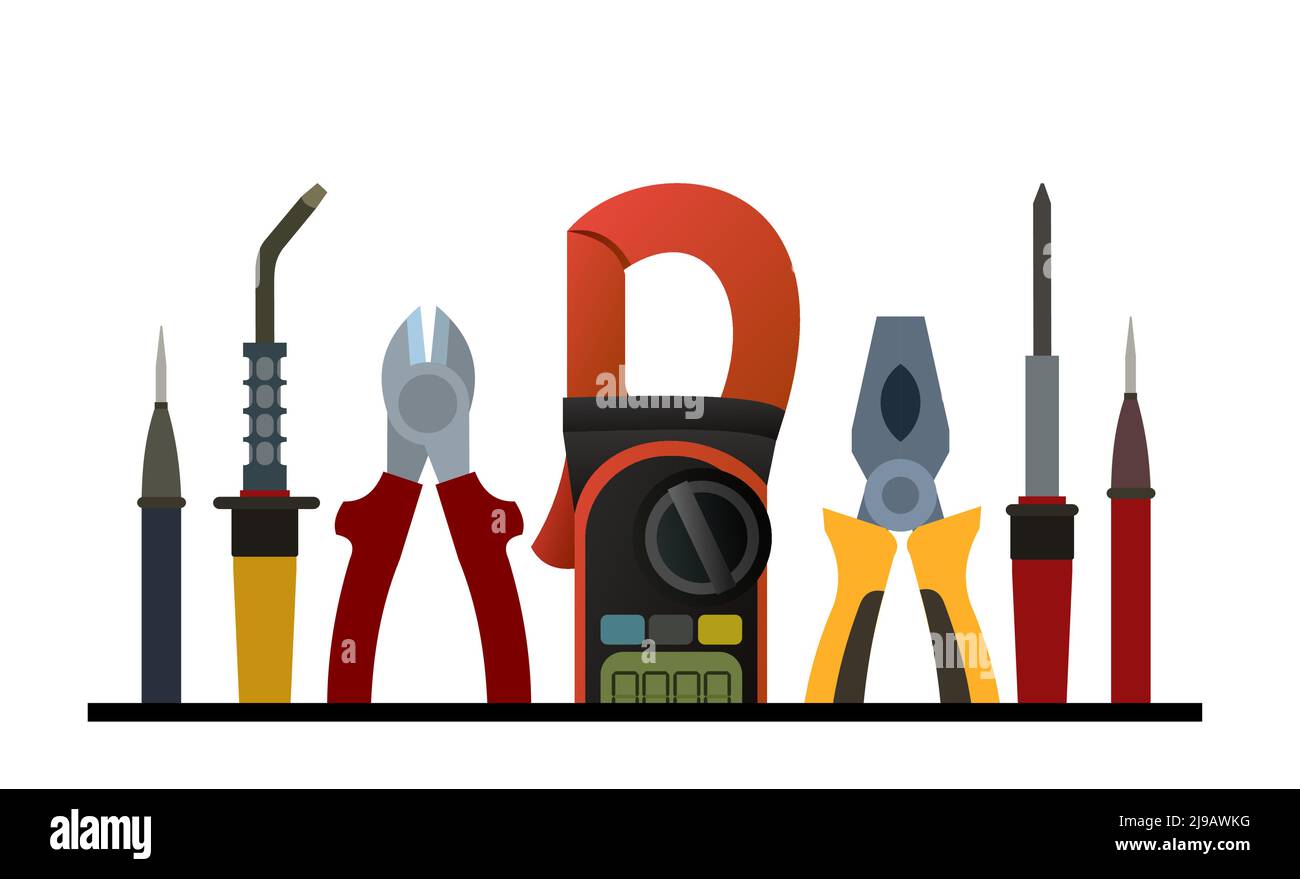 Tools for electrician. Repair of radio electronic and microprocessor equipment. Spare parts