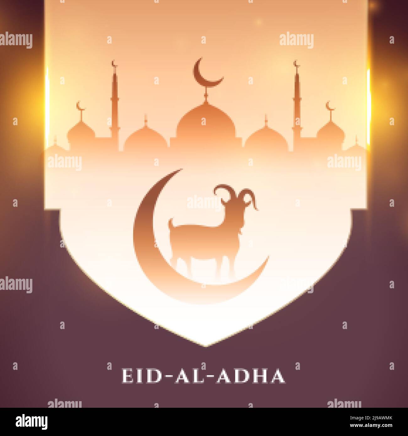 eid al adha bakrid wishes beautiful card design Stock Vector Image ...