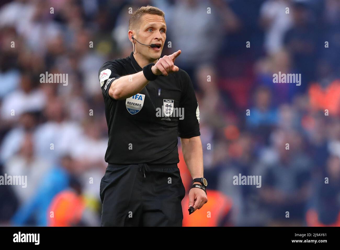 Referee, Craig Pawson - Chelsea v Liverpool, The Emirates FA Cup Final, Wembley Stadium, London - 14th May 2022  Editorial Use Only Stock Photo