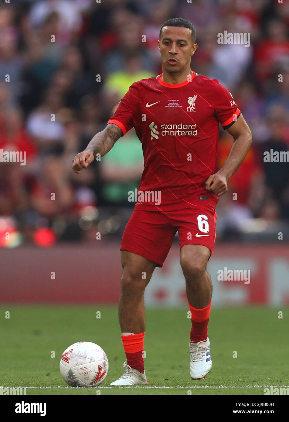 Thiago Alcantara of Liverpool - Chelsea v Liverpool, The Emirates FA Cup Final, Wembley Stadium, London - 14th May 2022  Editorial Use Only Stock Photo