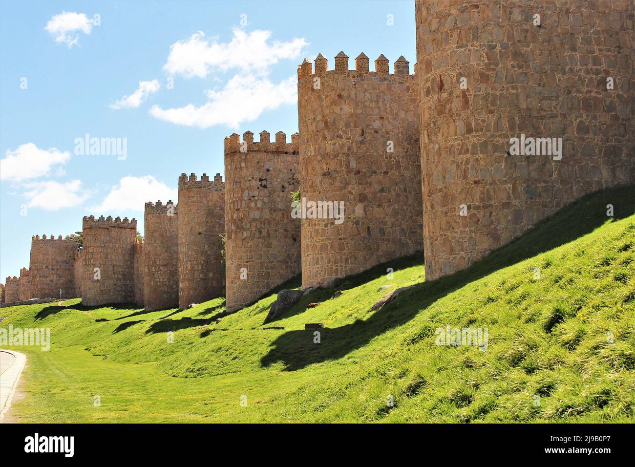 The wall of Avila, Spain in springtime. photo Stock Photo