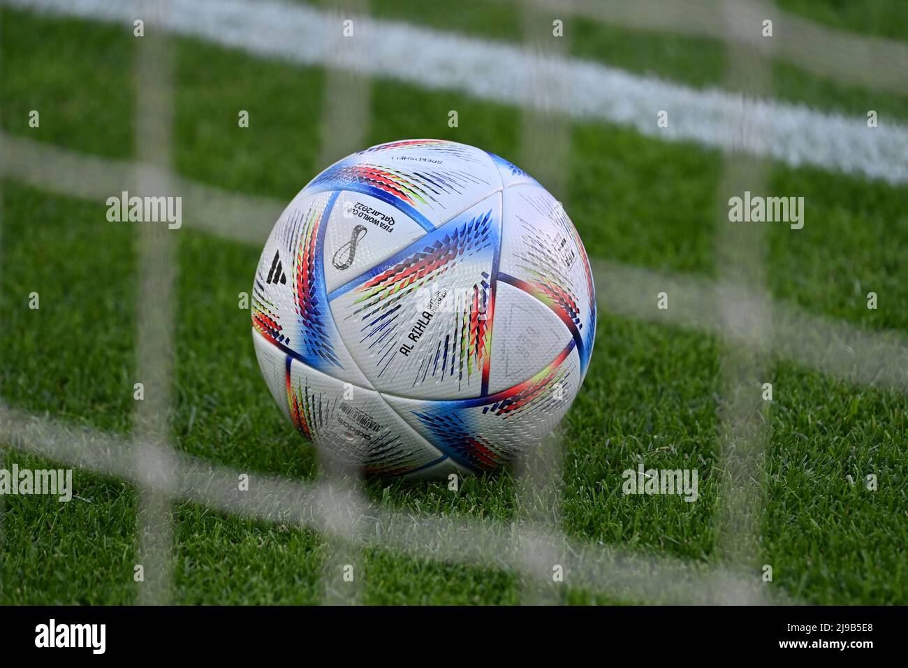Berlin, Deutschland. 21st May, 2022. official adidas match ball of the  World Cup in Qatar is in the goal. in-kind recording. 79th DFB Cup final,  SC Freiburg - RB Leipzig 2-4 iE