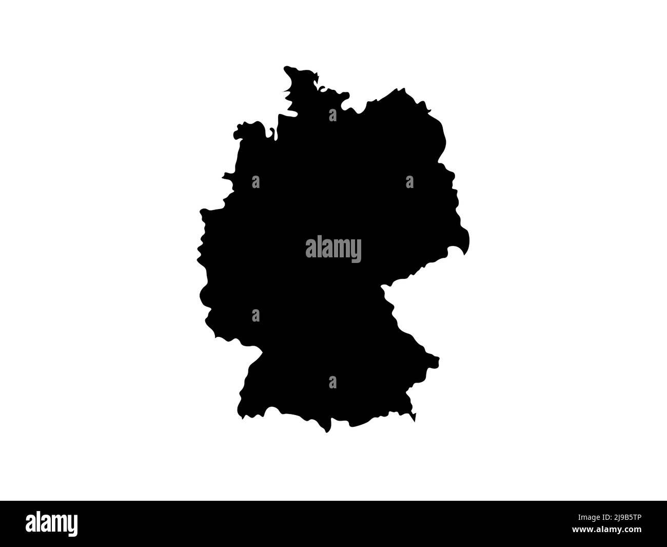 Germany country outline isolated on white background Stock Photo