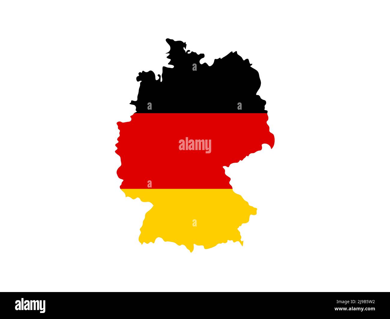 Germany country outline isolated on white background Stock Photo