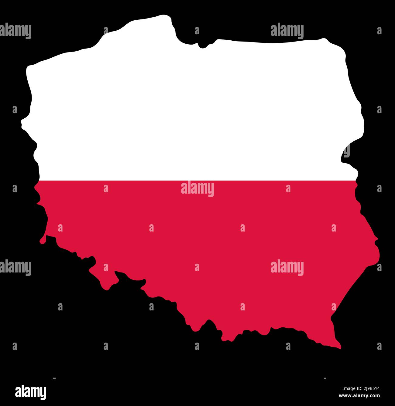 Poland country outline isolated on white background Stock Photo - Alamy