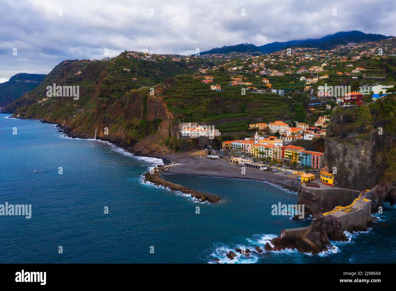 Aerial view of Ponta do Sol in Madeira island, Portugal Stock Photo