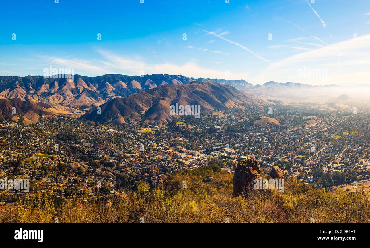 San Luis Obispo viewed from the Cerro Peak Stock Photo Alamy