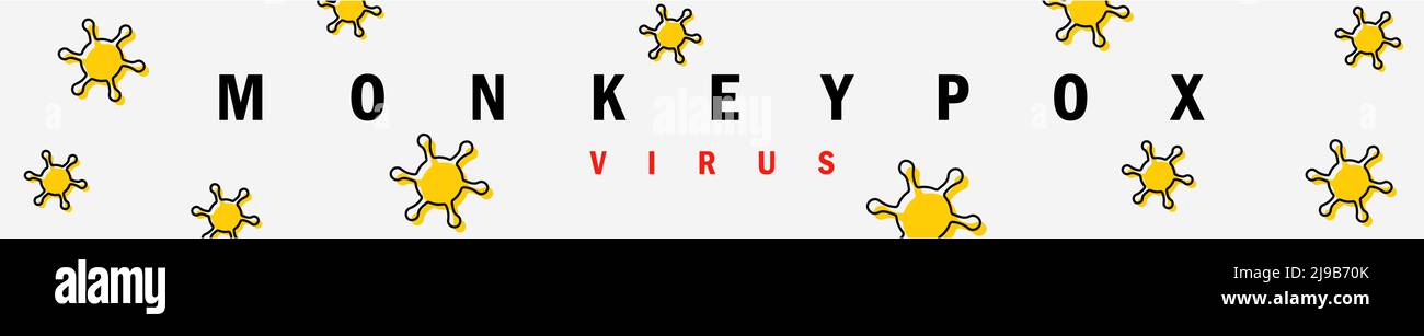 Banner with vector illustration of the yellow virus. The concept of the ...