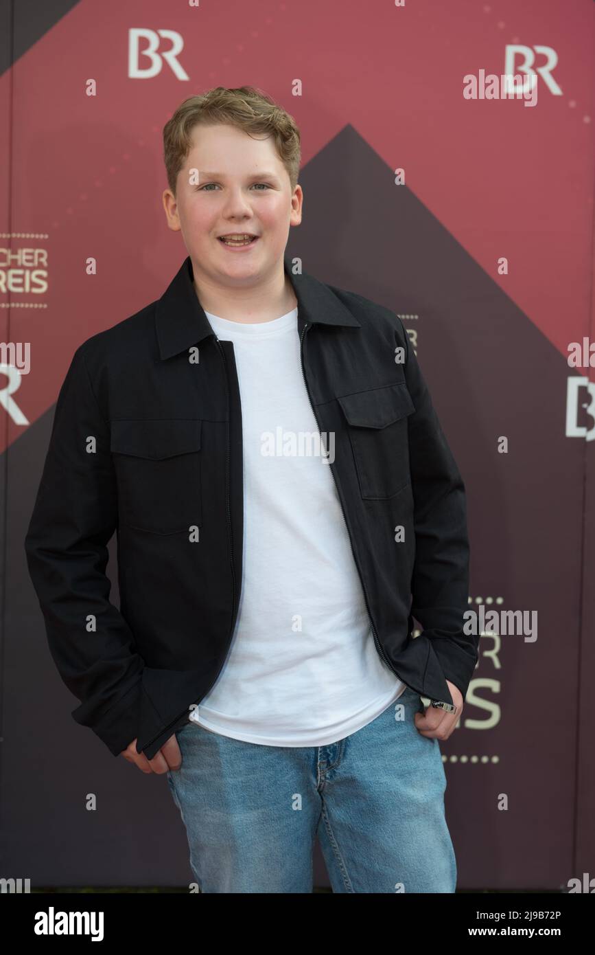 Munich, Germany, 20th May 2022, young actor Julius Weckauf seen on the red carpet at the Bavarian Film Awards ceremony Stock Photo