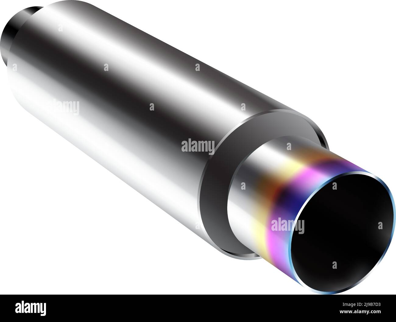 Vector exhaust pipe, car part silencer isolated Stock Vector Image