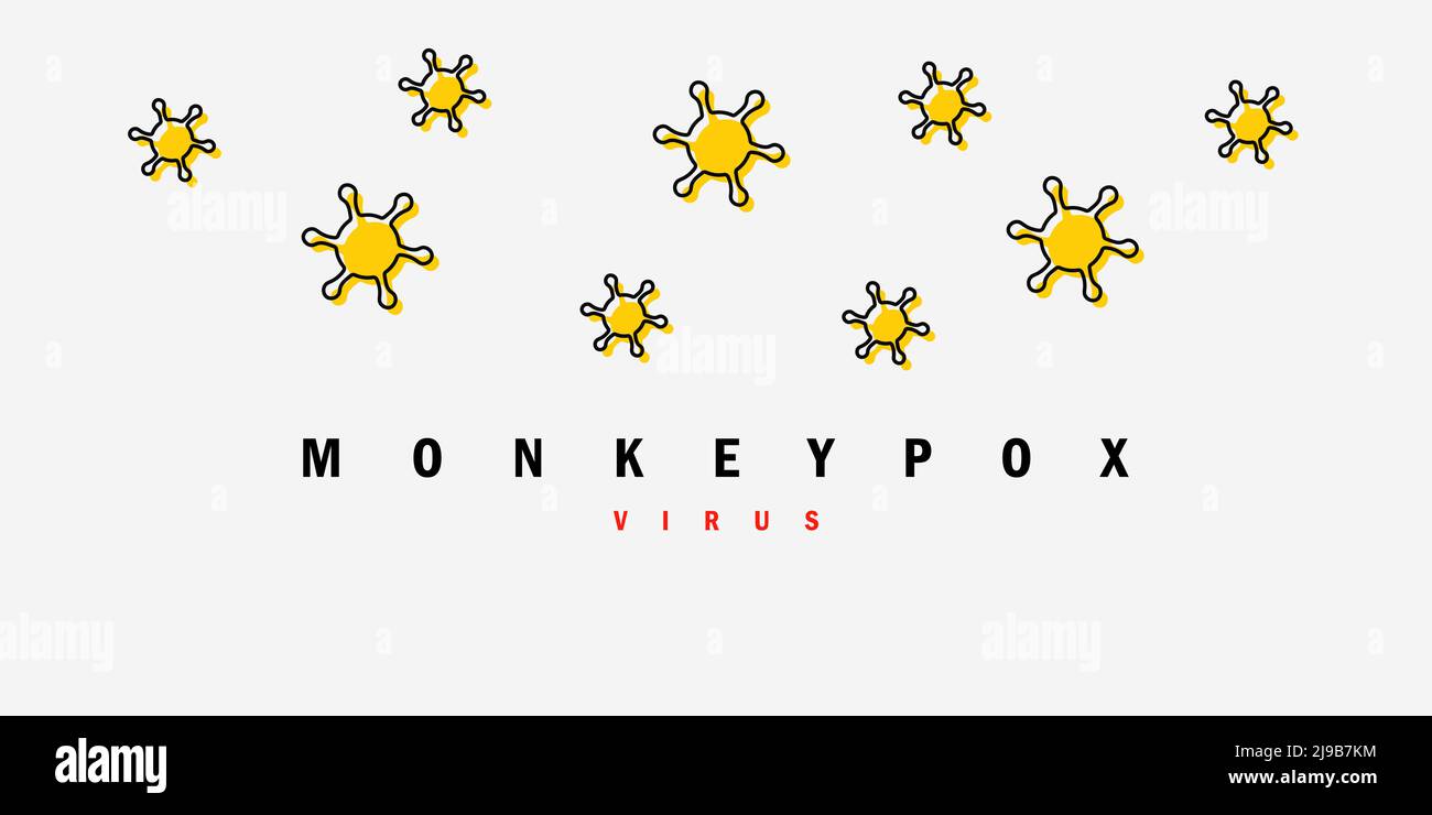 Banner with vector illustration of the yellow virus. The concept of the ...