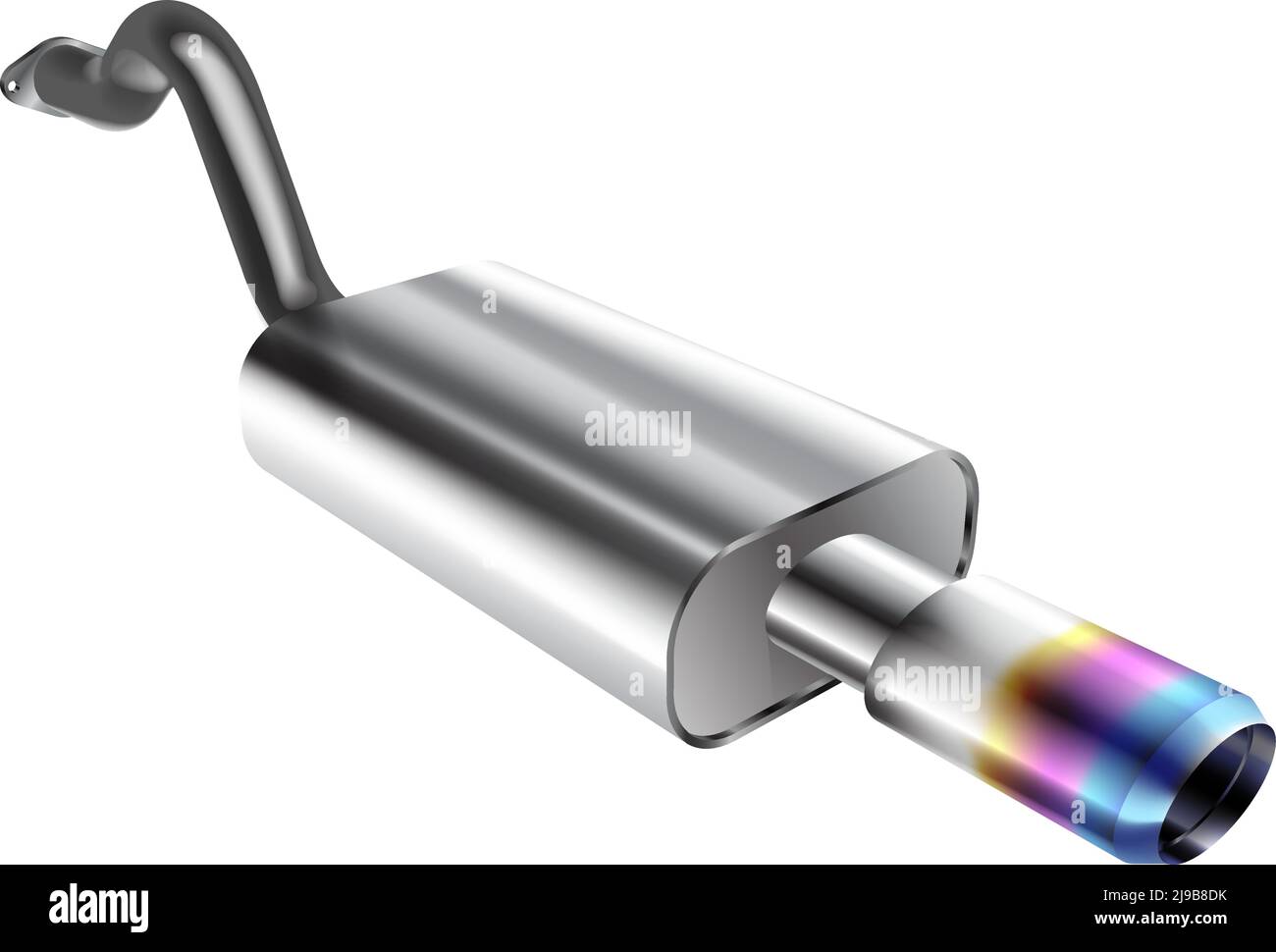 Vector exhaust pipe, car part silencer isolated Stock Vector Image