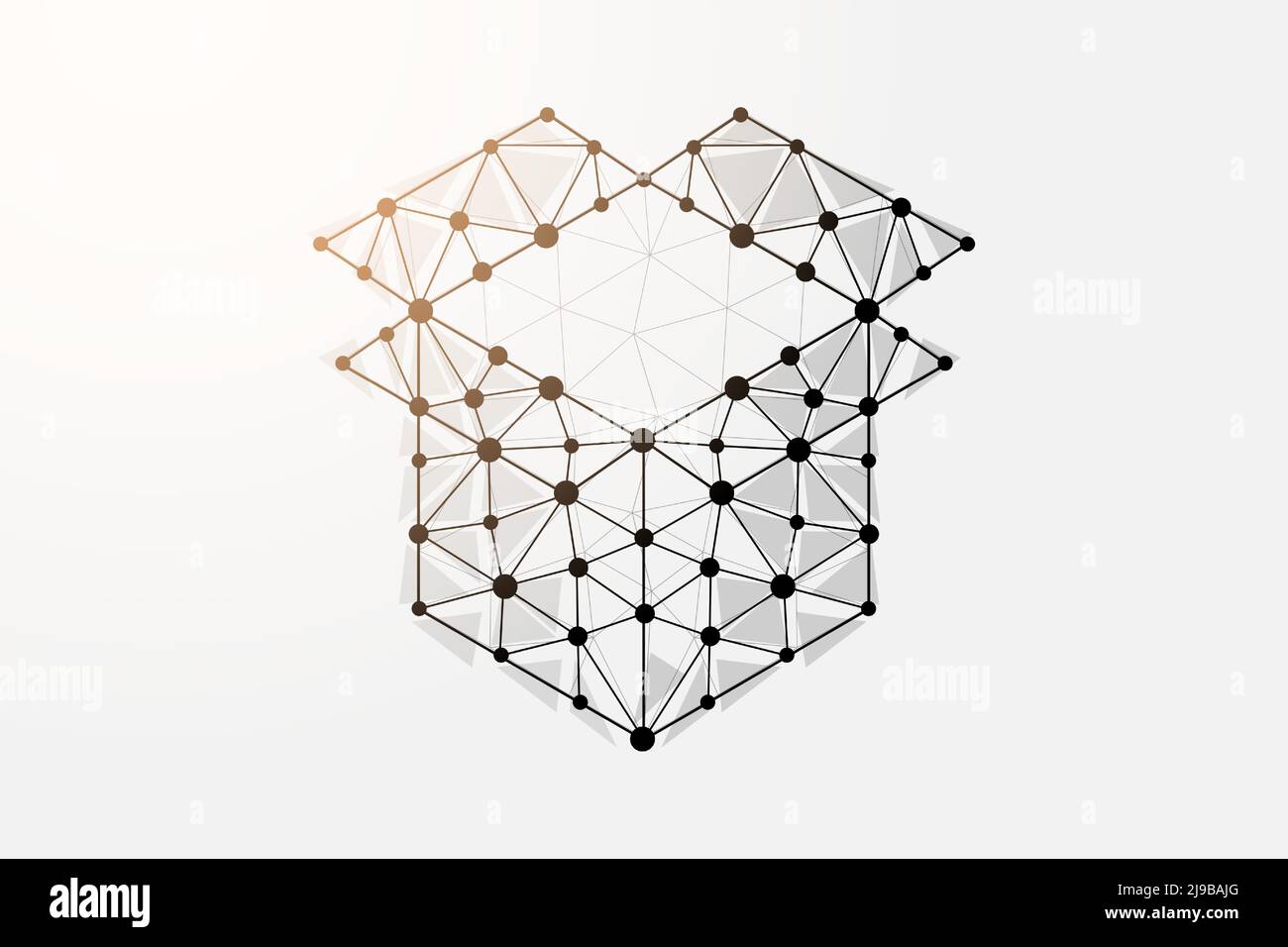 Open box 3d low poly symbol with connected dots. Delivery, package, cargo design vector illustration. Giftbox polygonal wireframe Stock Vector