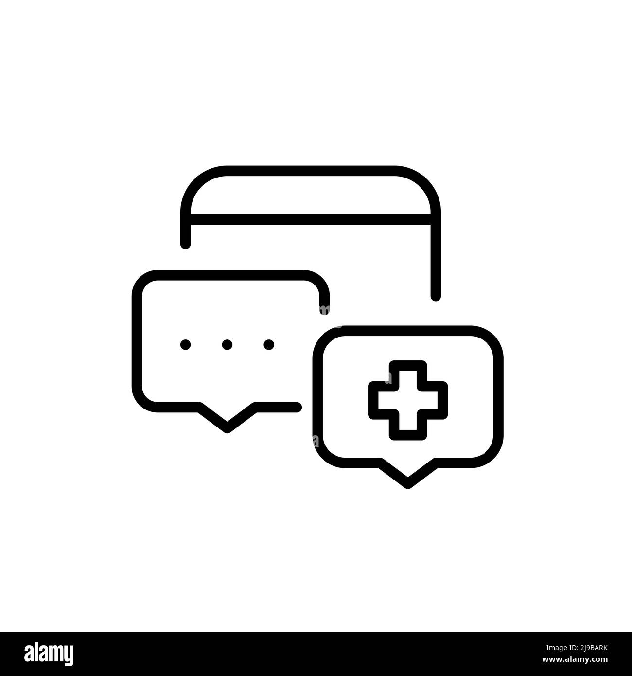 Online medical healthcare consultation app. Pixel perfect, editable stroke line icon Stock Vector
