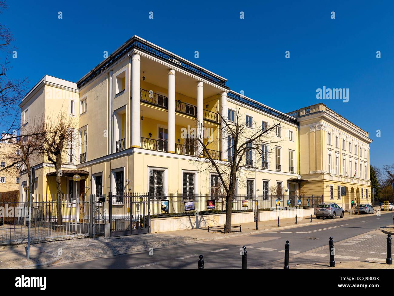 Warsaw, Poland - March 25, 2022: Embassy of Hungary at 2 Chopina street in Srodmiescie downtown district Stock Photo