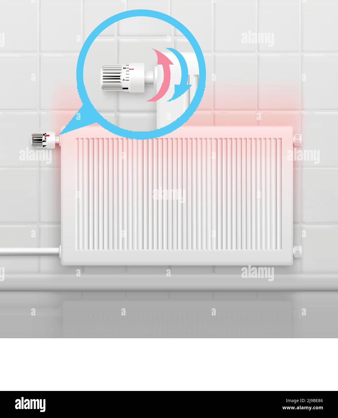 Composition Radiator Radiator conceptual composition with flat image of heater battery and ...